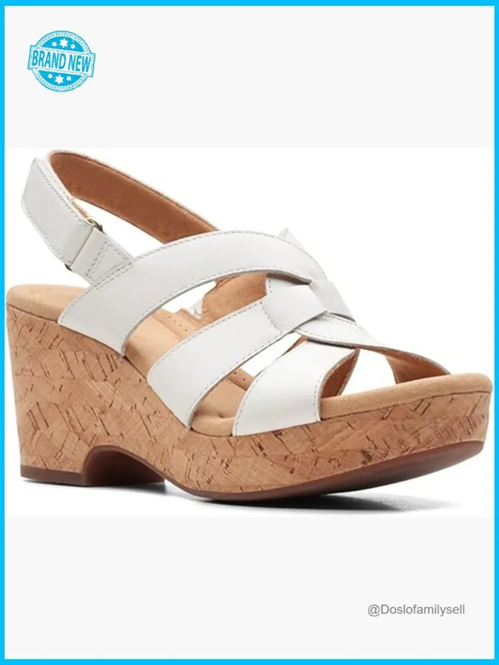 Cork Wedge Sandals Open Toe Slingback Fashion Casual Summer Lightweight 3in Heel